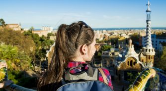 Student in Park Güell, Barcelona