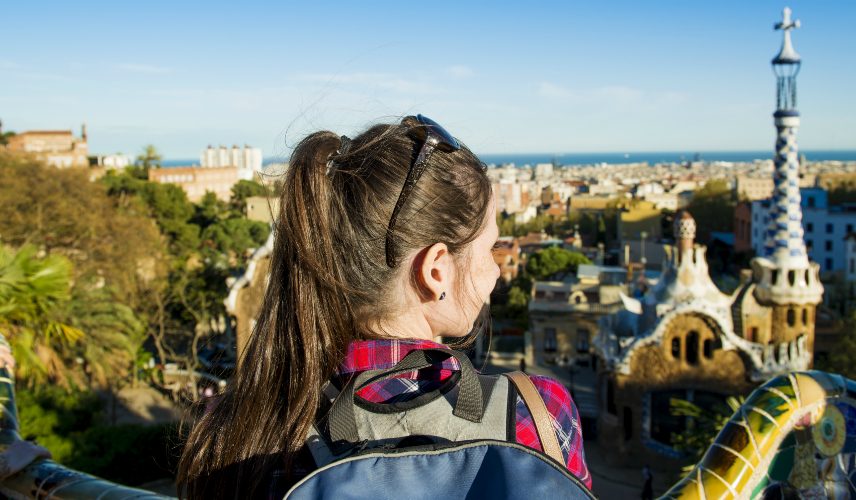 Student in Park Güell, Barcelona
