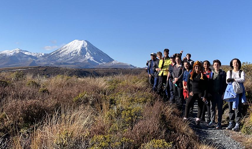 Students at Tongariro National Park